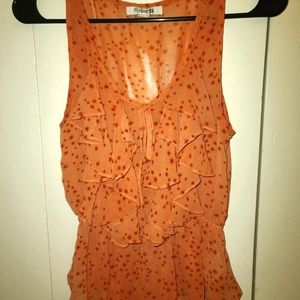 Forever 21 Ruffle Printed Sleeveless Blouse